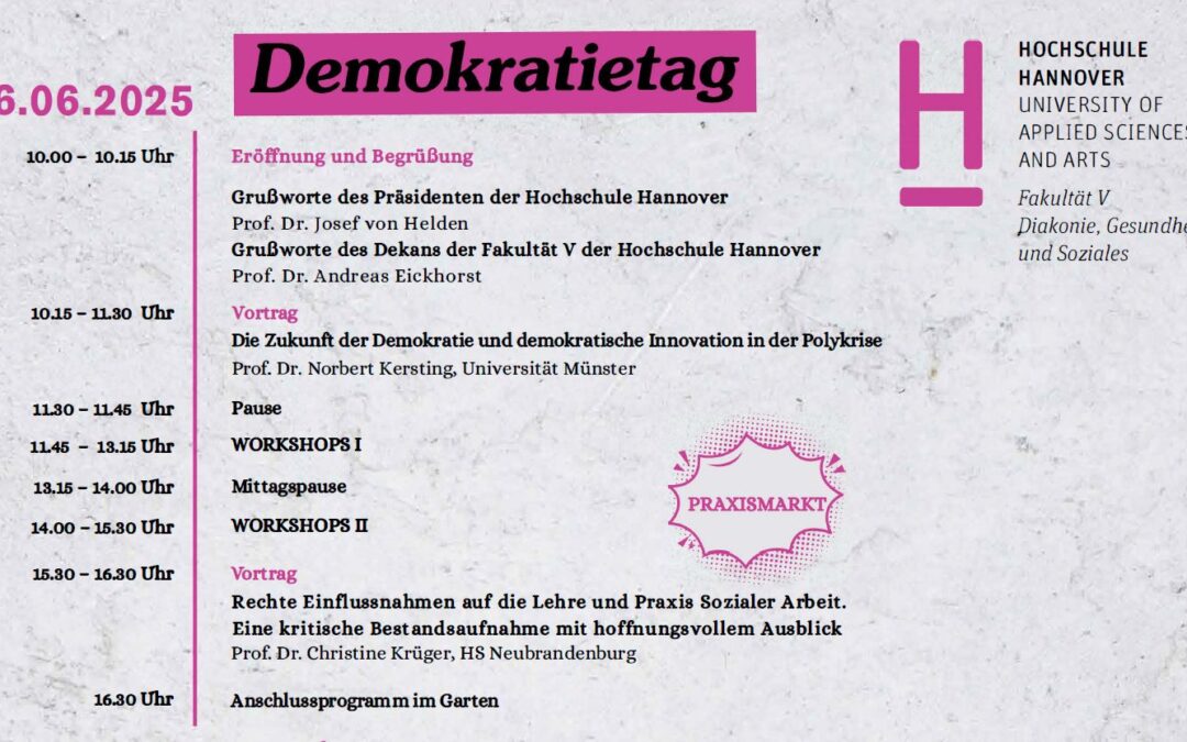 Montag 16.6.2025 – Demokratietag an der Fakultät V Hochschule Hannover